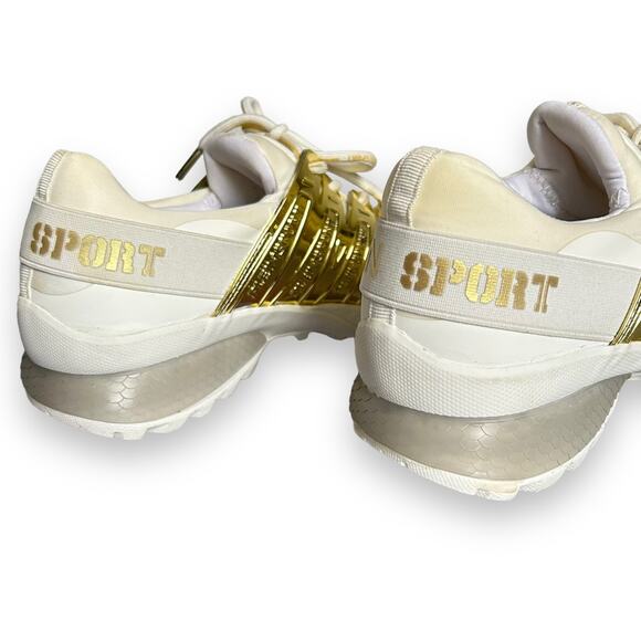 Plein Sport Gold Metallic Lace Up Shoes White Size 37/7 - Picture 16 of 16